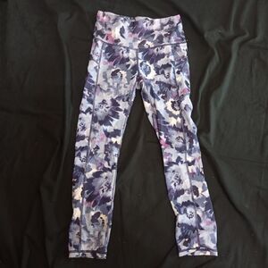GAIAM Yoga Leggings Watercolor Womens Size XS Active Purple Floral